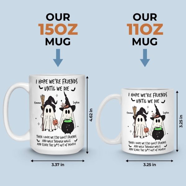 Custom Mug - Personalized Halloween Birthday Gifts For Women, Besties, Sisters, BFF - Spooky Nights With My Bestie Custom Mug - Personalized Halloween Birthday Gifts For Women, Besties, Sisters, BFF - Spooky Nights With My Bestie