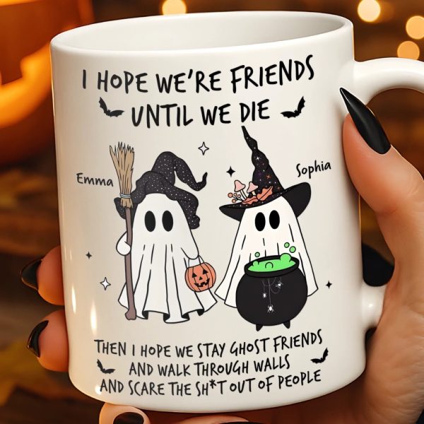 Custom Mug - Personalized Halloween Birthday Gifts For Women, Besties, Sisters, BFF - Spooky Nights With My Bestie Custom Mug - Personalized Halloween Birthday Gifts For Women, Besties, Sisters, BFF - Spooky Nights With My Bestie