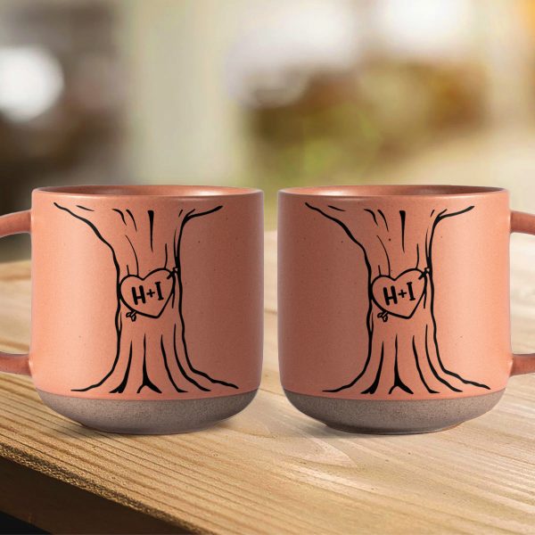 Custom Name A Heart Tree Pottery Mug For Couple TH10 898081 Custom Name A Heart Tree Pottery Mug For Couple TH10 898081