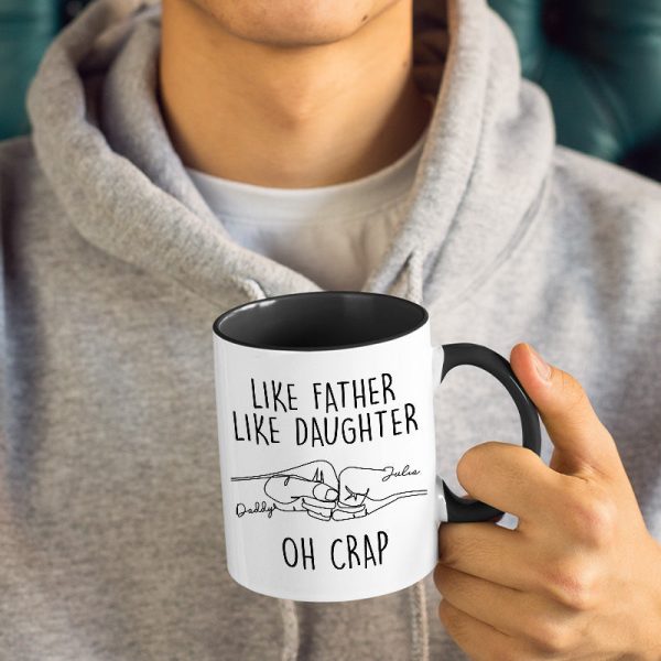 Custom Name Like Father Like Daughter - Personalized Accent Ceramic Mug Custom Name Like Father Like Daughter - Personalized Accent Ceramic Mug