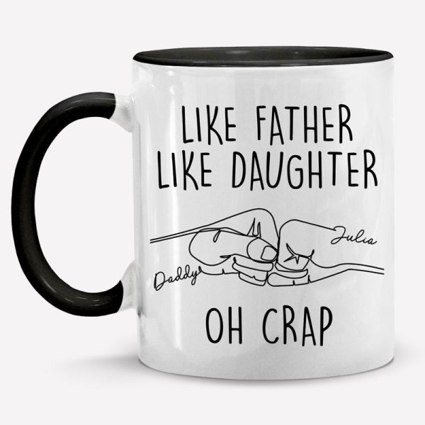 Custom Name Like Father Like Daughter - Personalized Accent Ceramic Mug Custom Name Like Father Like Daughter - Personalized Accent Ceramic Mug