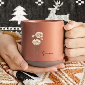 Custom Name With Floral Pottery Mug TH10 892081