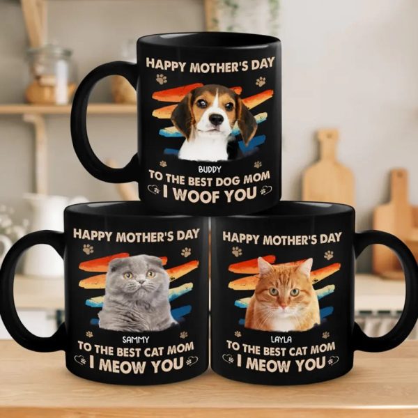 Custom Photo A Mother Must Think Twice - Dog & Cat Personalized Custom Black Mug - Mother's Day, Gift For Pet Owners, Pet Lovers Custom Photo A Mother Must Think Twice - Dog & Cat Personalized Custom Black Mug - Mother's Day, Gift For Pet Owners, Pet Lovers