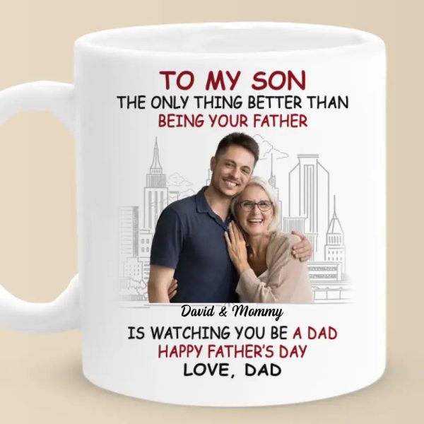 Custom Photo A Son Is A Love Letter - Family Personalized Custom Mug - Father's Day, Gift For Son Custom Photo A Son Is A Love Letter - Family Personalized Custom Mug - Father's Day, Gift For Son