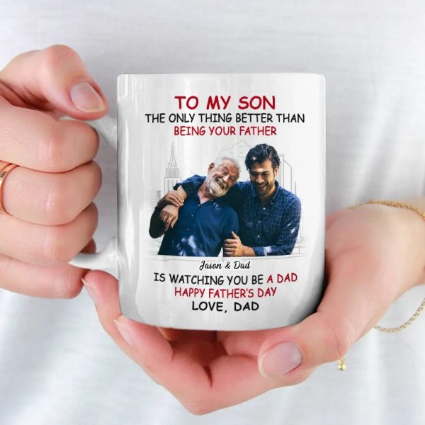 Custom Photo A Son Is A Love Letter - Family Personalized Custom Mug - Father's Day, Gift For Son Custom Photo A Son Is A Love Letter - Family Personalized Custom Mug - Father's Day, Gift For Son