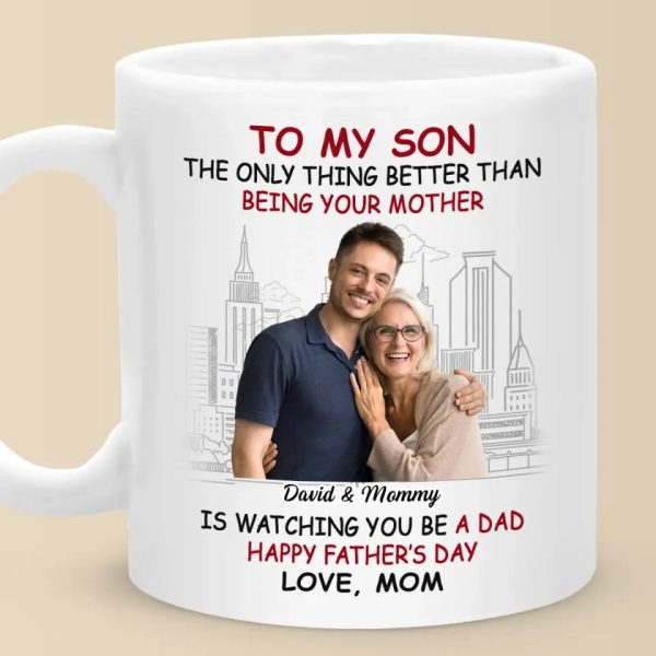 Custom Photo A Son Is A Love Letter - Family Personalized Custom Mug - Father's Day, Gift For Son Custom Photo A Son Is A Love Letter - Family Personalized Custom Mug - Father's Day, Gift For Son