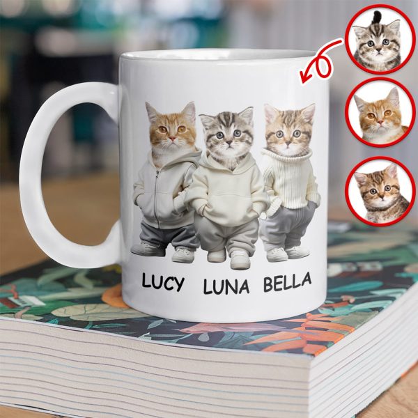 Custom Photo And Name Cat White Mug For Cat Pet Lovers HA75 897598 Custom Photo And Name Cat White Mug For Cat Pet Lovers HA75 897598