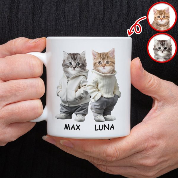 Custom Photo And Name Cat White Mug For Cat Pet Lovers HA75 897598 Custom Photo And Name Cat White Mug For Cat Pet Lovers HA75 897598