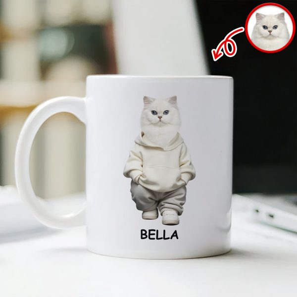 Custom Photo And Name Cat White Mug For Cat Pet Lovers HA75 897598 Custom Photo And Name Cat White Mug For Cat Pet Lovers HA75 897598