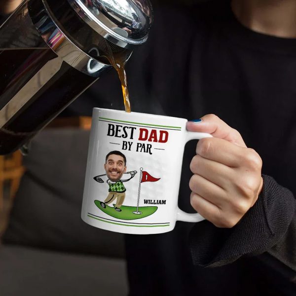 Custom Photo Best Dad By Par - Personalized White Edge-to-Edge Mug Custom Photo Best Dad By Par - Personalized White Edge-to-Edge Mug