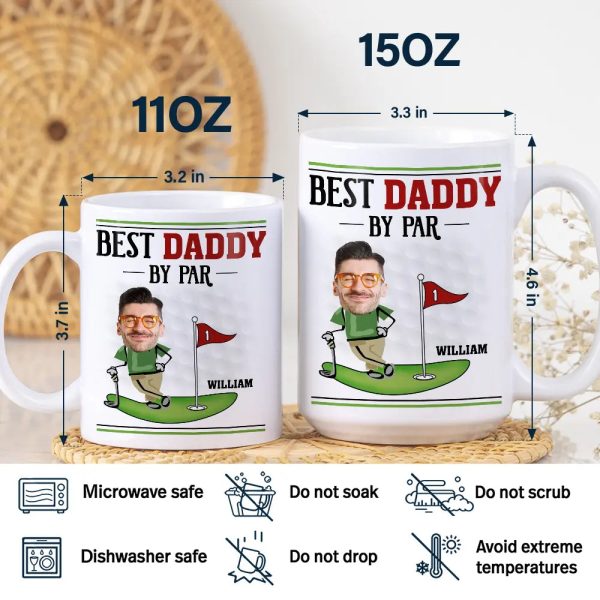 Custom Photo Best Dad By Par - Personalized White Edge-to-Edge Mug Custom Photo Best Dad By Par - Personalized White Edge-to-Edge Mug