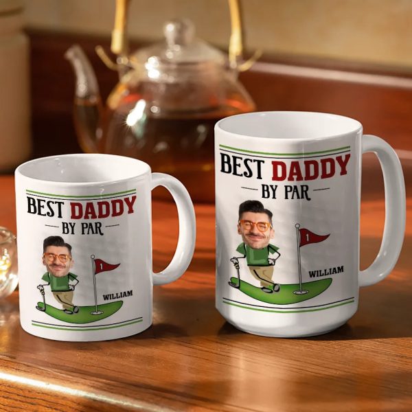 Custom Photo Best Dad By Par - Personalized White Edge-to-Edge Mug Custom Photo Best Dad By Par - Personalized White Edge-to-Edge Mug