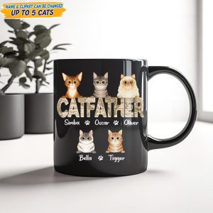 Custom Photo Cat Dad Vinatge Map Mug N304 889397