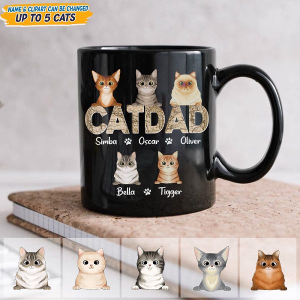 Custom Photo Cat Dad Vinatge Map Mug N304 889397