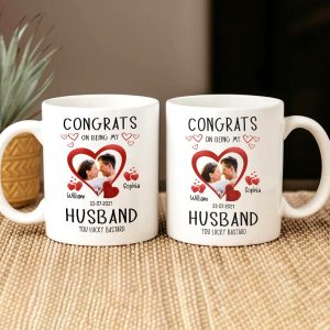 Custom Photo Congrats On Being My Husband Family Mug N304 889947