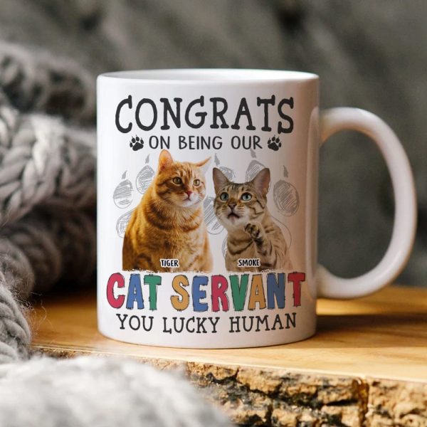 Custom Photo Congrats on Being Our Servant Cat Mug N304 889951 Custom Photo Congrats on Being Our Servant Cat Mug N304 889951