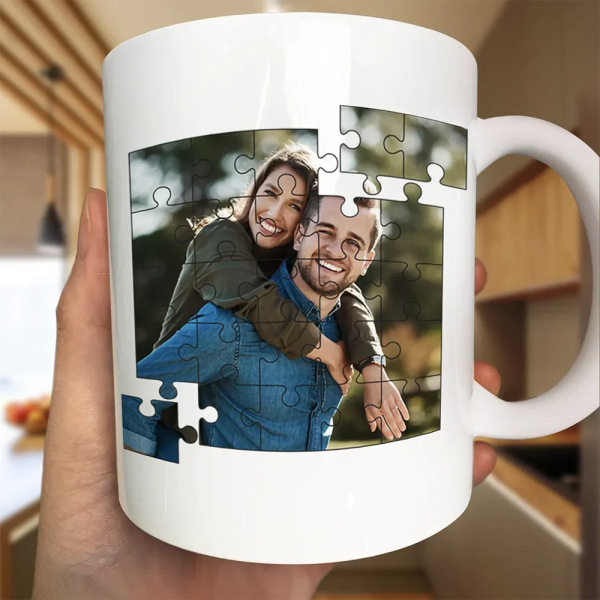 Custom Photo Crossword Puzzle Couple Scrabble Name - Personalized Mug Custom Photo Crossword Puzzle Couple Scrabble Name - Personalized Mug