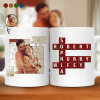 Custom Photo Crossword Puzzle Couple Scrabble Name - Personalized Mug Custom Photo Crossword Puzzle Couple Scrabble Name - Personalized Mug