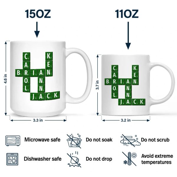 Custom Photo Crossword Puzzle Couple Scrabble Name - Personalized Mug Custom Photo Crossword Puzzle Couple Scrabble Name - Personalized Mug