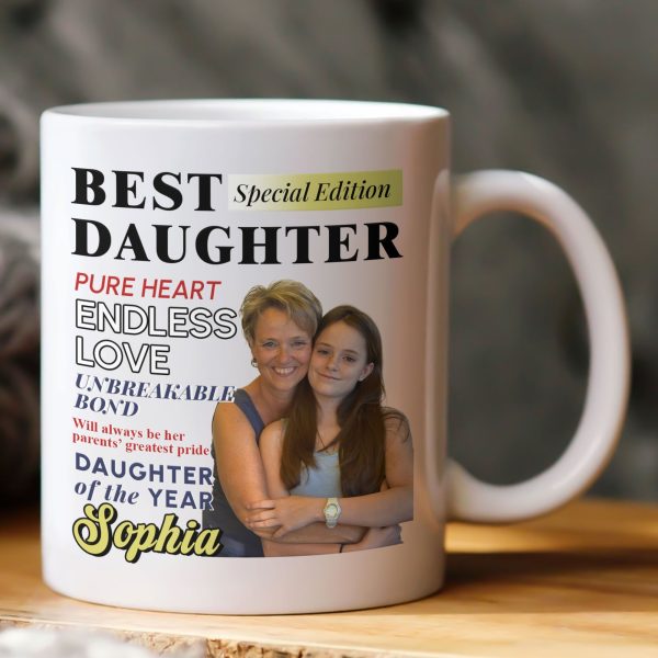 Custom Photo Daughter Of The Year Magazine - Personalized Photo Mug Custom Photo Daughter Of The Year Magazine - Personalized Photo Mug