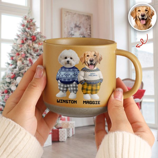 Custom Photo Dog Cat Xmas Clothes Christmas Pottery Mug For Dog Cat Lovers CH07 899316 Custom Photo Dog Cat Xmas Clothes Christmas Pottery Mug For Dog Cat Lovers CH07 899316
