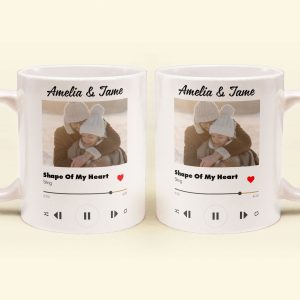 Custom Photo Favorite Couple Song - Personalized Ceramic Mug - Gift For Couple, Husband Wife NH96