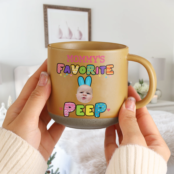 Custom Photo Favorite Peep For Easter Day Pottery Mug HO82 901184 Custom Photo Favorite Peep For Easter Day Pottery Mug HO82 901184