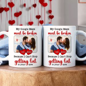Custom Photo Gifts For Couple Personalized Coffee Mug I Can't Stop Getting Lost In Your Eyes
