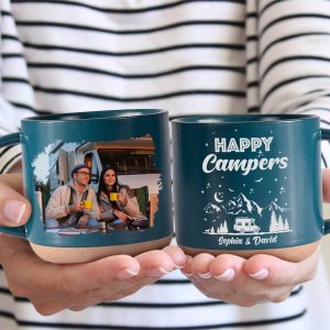 Custom Photo Happy Campers Couple Pottery Mug TH10 892173