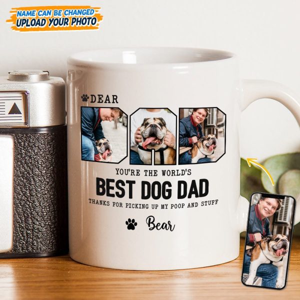 Custom Photo Happy Father's Day Best Dog Dad Mug TA29 889254
