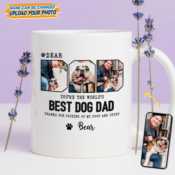 Custom Photo Happy Father's Day Best Dog Dad Mug TA29 889254