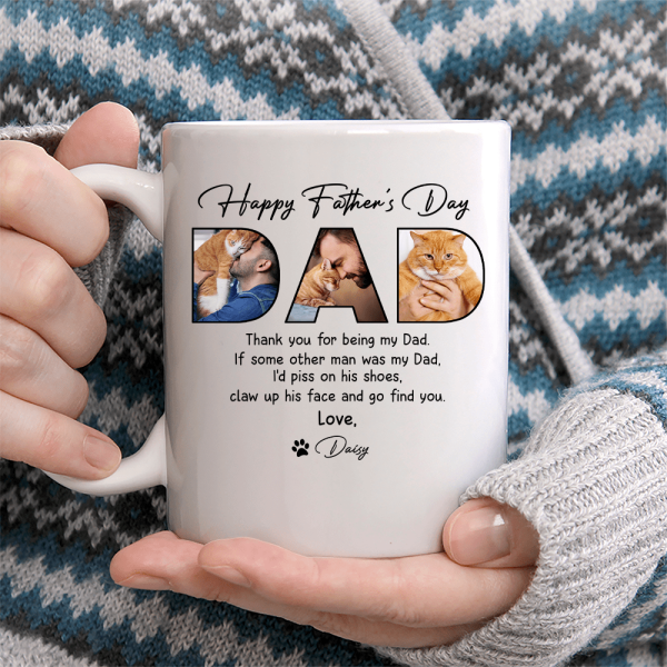Custom Photo Happy Father's Day For Cat Lover Mug TH10 N304 890907 Custom Photo Happy Father's Day For Cat Lover Mug TH10 N304 890907