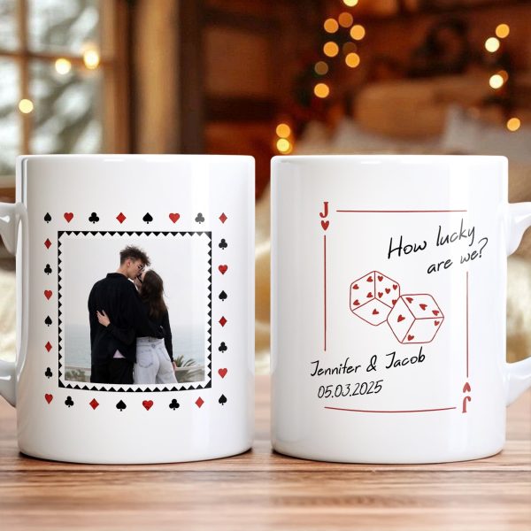 Custom Photo How Lucky Are We Mug Anniversary Gift For Couple CH07 910370 Custom Photo How Lucky Are We Mug Anniversary Gift For Couple CH07 910370