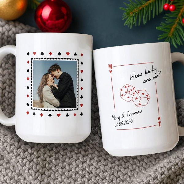 Custom Photo How Lucky Are We Mug Anniversary Gift For Couple CH07 910370 Custom Photo How Lucky Are We Mug Anniversary Gift For Couple CH07 910370