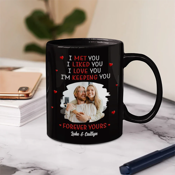 Custom Photo I Met You Liked You Love You Forever - Personalized Mug Custom Photo I Met You Liked You Love You Forever - Personalized Mug