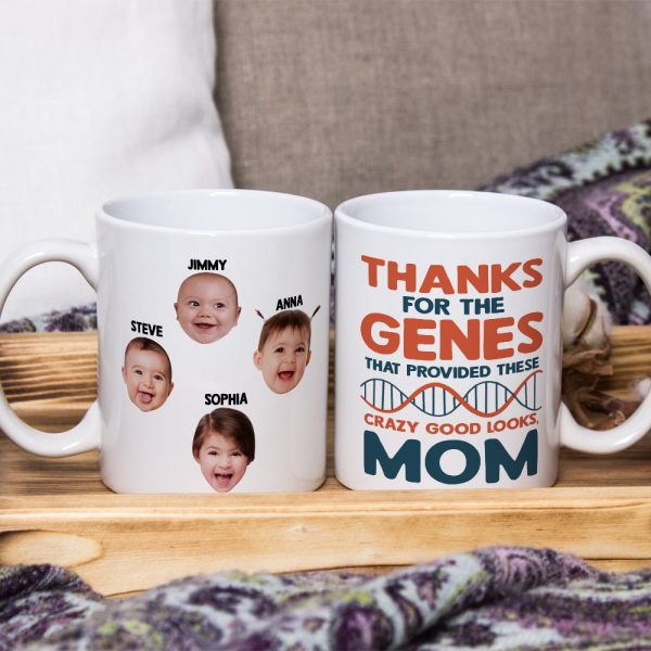 Custom Photo Kid, Good Looks, Mom, Personalized Mug, Gift For Mother