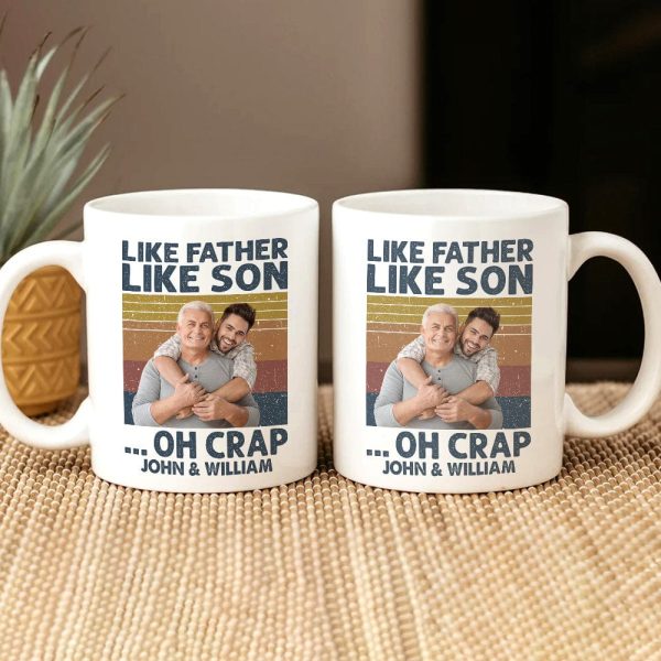 Custom Photo Like Father Like Son Family Mug N304 890313 Custom Photo Like Father Like Son Family Mug N304 890313