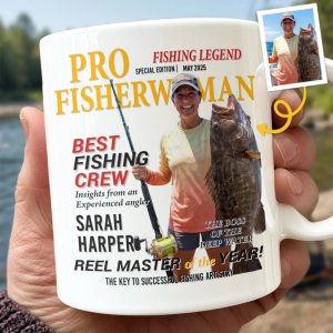 Custom Photo Magazine Mug - Personalized Birthday Gifts For Fisherman - Hooked On The Outdoors