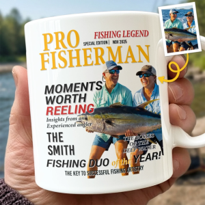 Custom Photo Magazine Mug - Personalized Birthday Gifts For Fisherman - The Catch Of A Lifetime