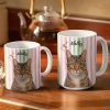 Custom Photo Realistic Watercolor Art Dog Cat Stripe Colors - Personalized White Edge-to-Edge Mug Custom Photo Realistic Watercolor Art Dog Cat Stripe Colors - Personalized White Edge-to-Edge Mug
