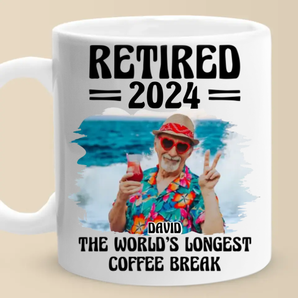 Custom Photo The World's Longest Coffee Break - Coworker Personalized Custom Mug - Appreciation, Retirement Gift For Coworkers, Work Friends, Colleagues Custom Photo The World's Longest Coffee Break - Coworker Personalized Custom Mug - Appreciation, Retirement Gift For Coworkers, Work Friends, Colleagues