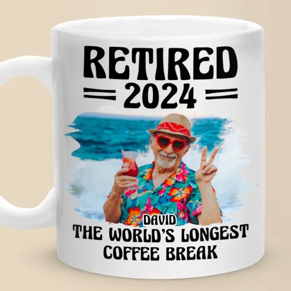 Custom Photo The World's Longest Coffee Break - Coworker Personalized Custom Mug - Appreciation, Retirement Gift For Coworkers, Work Friends, Colleagues Custom Photo The World's Longest Coffee Break - Coworker Personalized Custom Mug - Appreciation, Retirement Gift For Coworkers, Work Friends, Colleagues