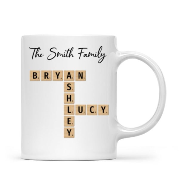 Custom Text Create Your Own Crossword Puzzle Gift For Family Friends Personalized Mug
