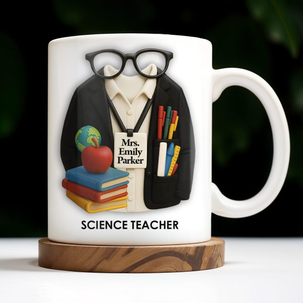 Customizable Coffee Mug Featuring Glasses, Books, Apple, Markers, Lab Coat - Personalized Custom Coffee Mug - GRAD272_MG Customizable Coffee Mug Featuring Glasses, Books, Apple, Markers, Lab Coat - Personalized Custom Coffee Mug - GRAD272_MG