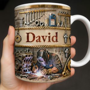 Customizable Name, Tools And Gears - Personalized Custom Coffee Mug - JBS107_MG