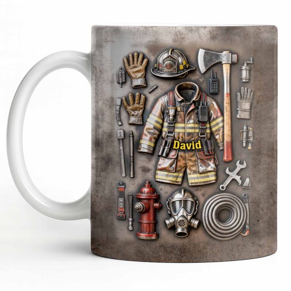 Customize This Mug With Your Firefighter's Name And Gear - Personalized Custom Coffee Mug - FIF047_MG Customize This Mug With Your Firefighter's Name And Gear - Personalized Custom Coffee Mug - FIF047_MG