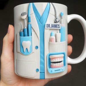 Customize With Name and Title, Dental Tools Design - Personalized Custom Coffee Mug - DOC080_MG