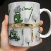 Customized Name, Golf Bag, Clubs, Balls, And Cart - Personalized Custom Coffee Mug - GOLF015_MG Customized Name, Golf Bag, Clubs, Balls, And Cart - Personalized Custom Coffee Mug - GOLF015_MG