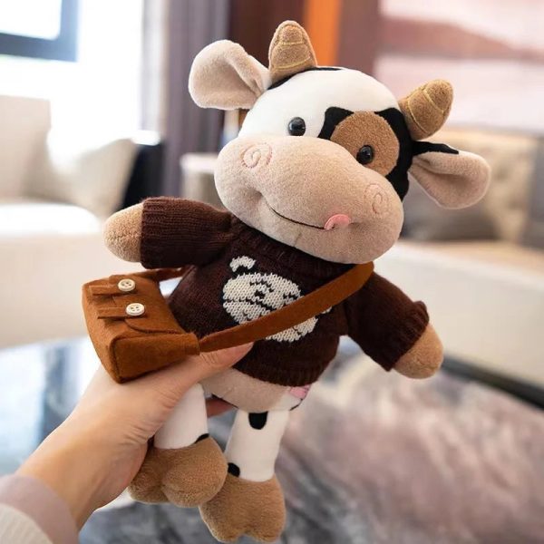 Cute 26CM Cartoon Milk Cow Plush Doll - Soft Stuffed Animal Pillow Toy