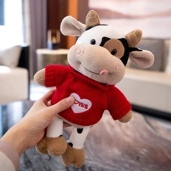 Cute 26CM Cartoon Milk Cow Plush Doll - Soft Stuffed Animal Pillow Toy